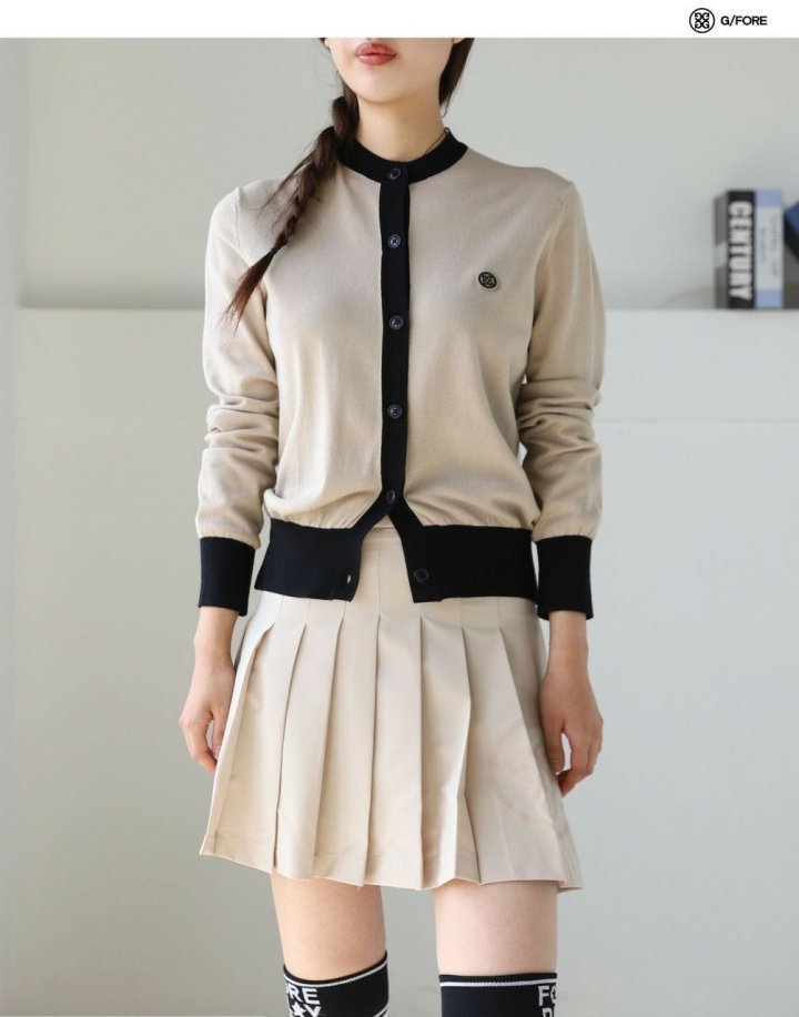 지포어  우먼 스콜피온 배색 가디건 