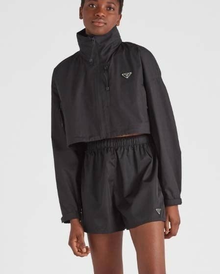 프라다  포플린 자수 셔츠테크니컬 코튼 및 리나일론 재킷 