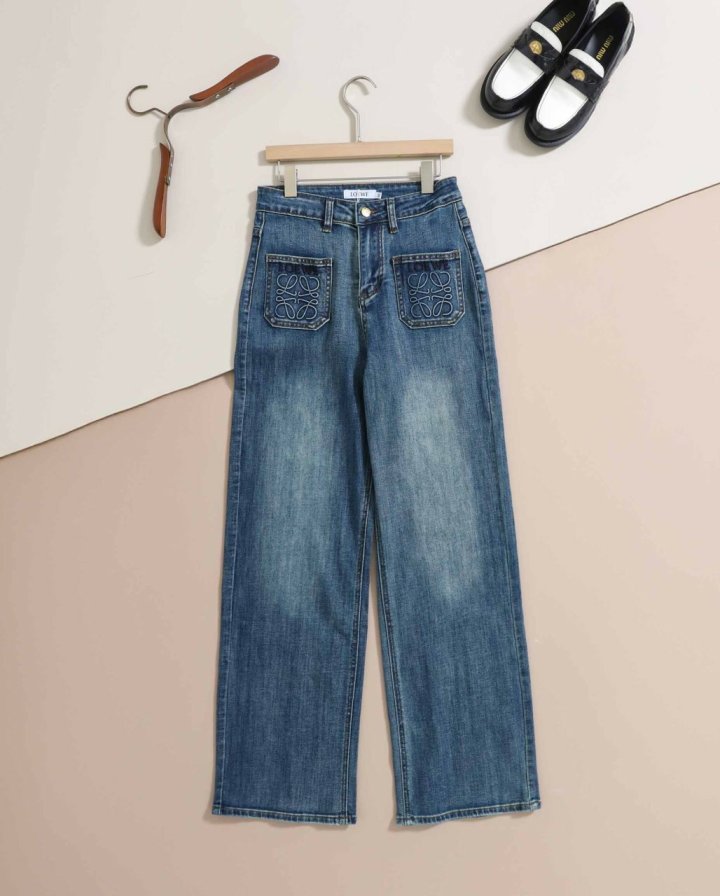 로에베  아웃 포켓 아나그램 로고 와이드진 