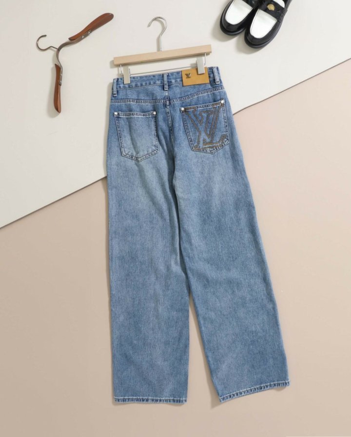 루이비통  캐주얼 로고 와이드진 