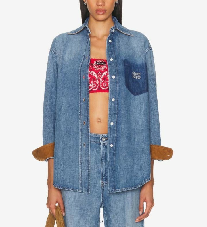 미우미우  데님 셔츠 블루 