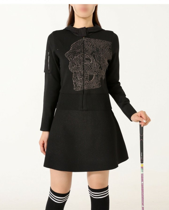 어메이징 크리  우먼 에어로핏 라인알렉스 JQD 스웨터 자켓 & 니트 플레어 스커트 