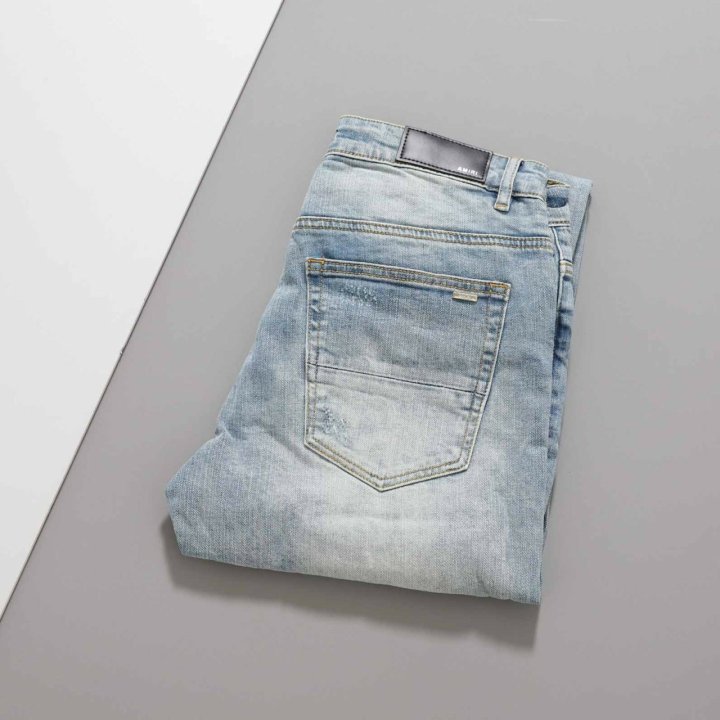 아미리  아트 패치 스트레치 데님 팬츠