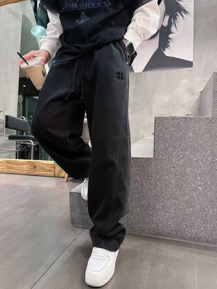 발렌시아가   레터링 자수로고 워싱 와이드 팬츠