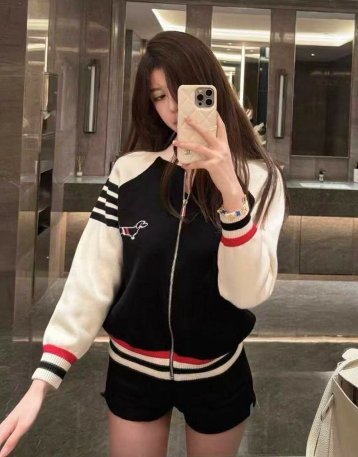 톰브라운  강아지 니트 집업 블루종 