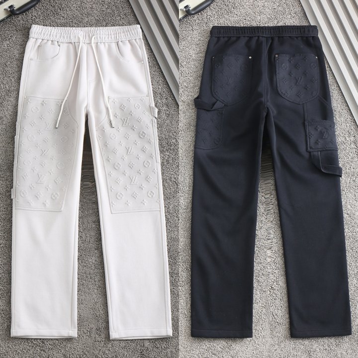 루이비통   모노그램 엠보로고 세미와이드 워싱 밴딩팬츠