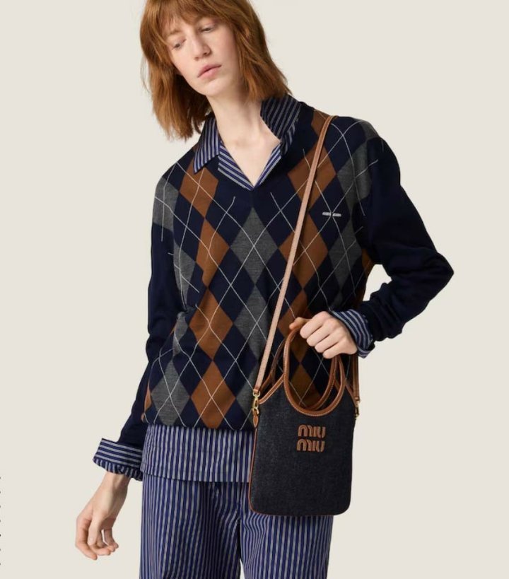 미우미우  아이비 데님 백 미니