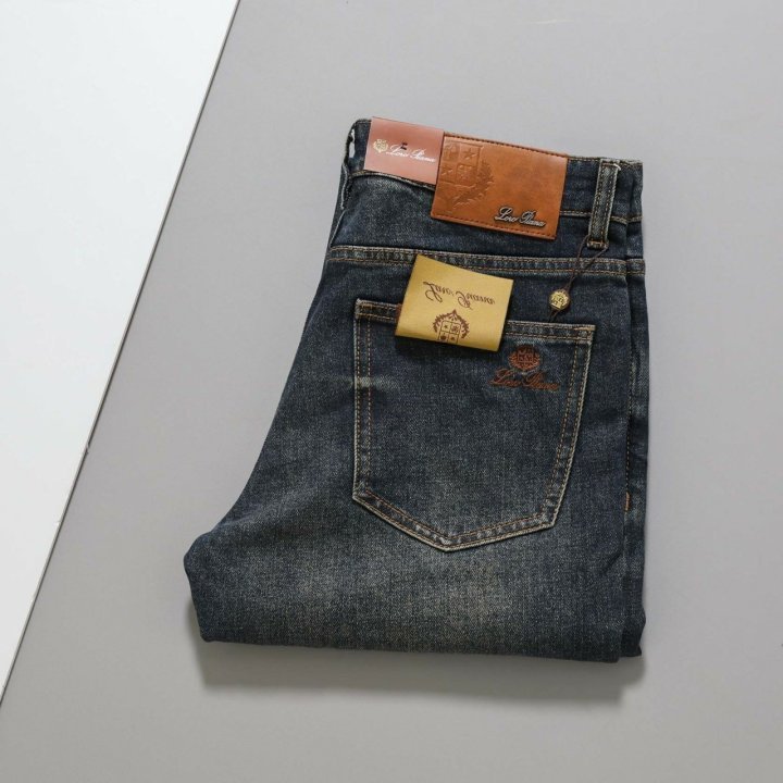 로로피아나  클래식 자수로고 워싱 스판 데님 팬츠 