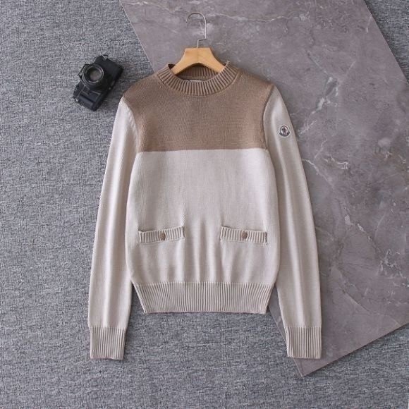 몽클레어  여성 포켓 배색 울니트