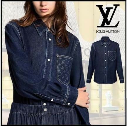 루이비통  모노그램 포켓 데님셔츠 