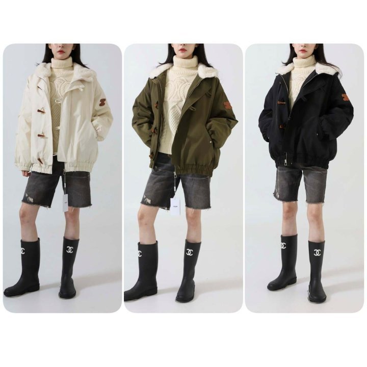 셀린느  데이지 양털 다운 야상점퍼