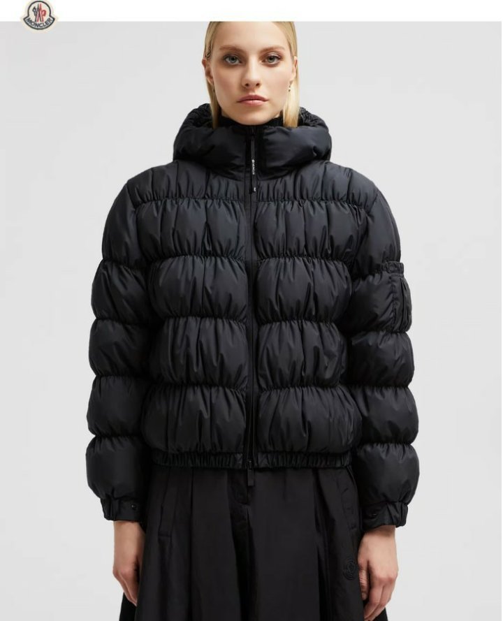 몽클레어  Medonte 후드 루슈 퀼팅 쇼트 다운 재킷