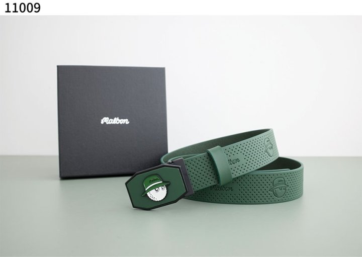 말본   스트레치 버킷 헥사 스틸 버클 레더 벨트 