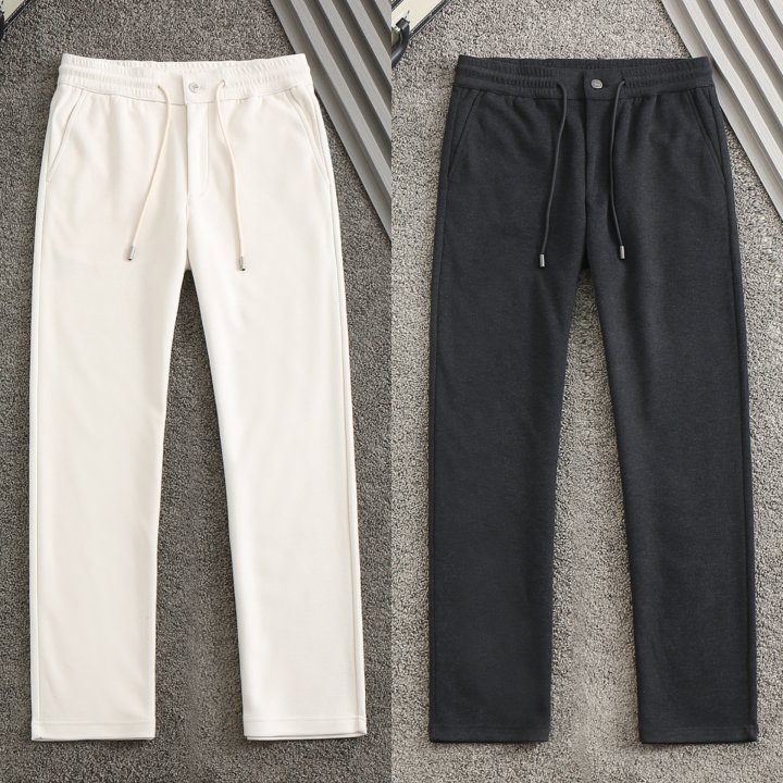 제냐  와펜 자수로고 밴딩 양모 슬렉스