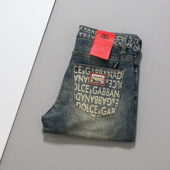돌체앤가바나   이니셜 로고 워시드 팬츠 