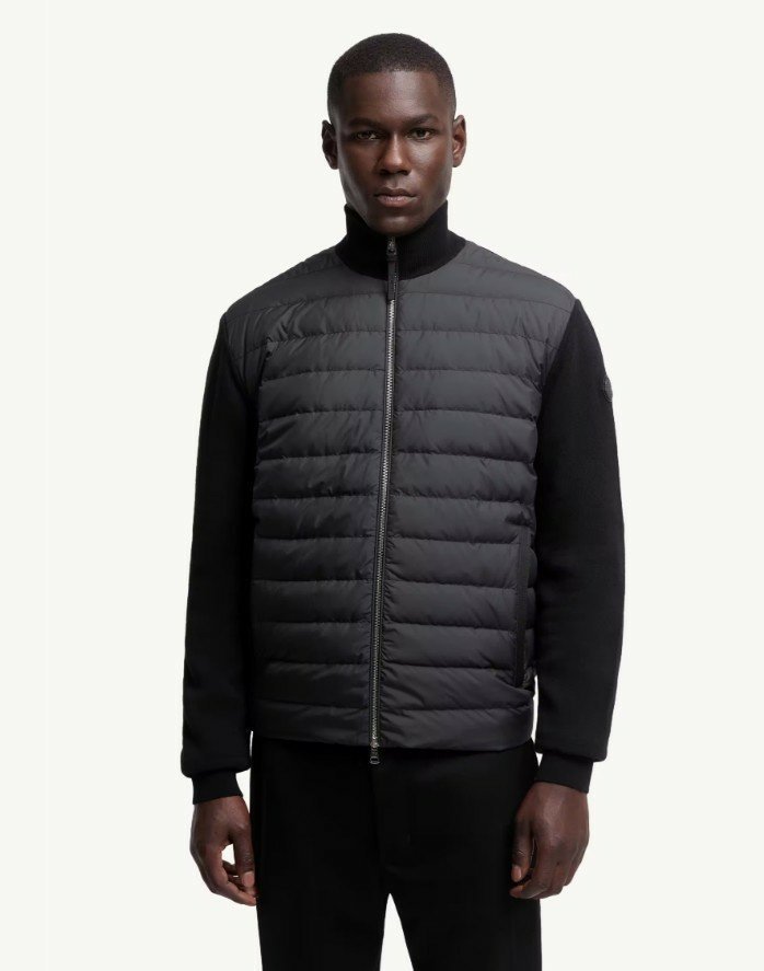 몽클레어  패딩 울 & 캐시미어 집업 카디건 