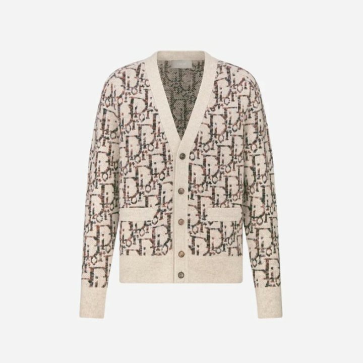 디올  오블리크 울 자카드 가디건 