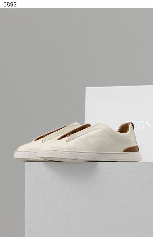 제냐  트리플 스티치 로우탑 스니커즈 