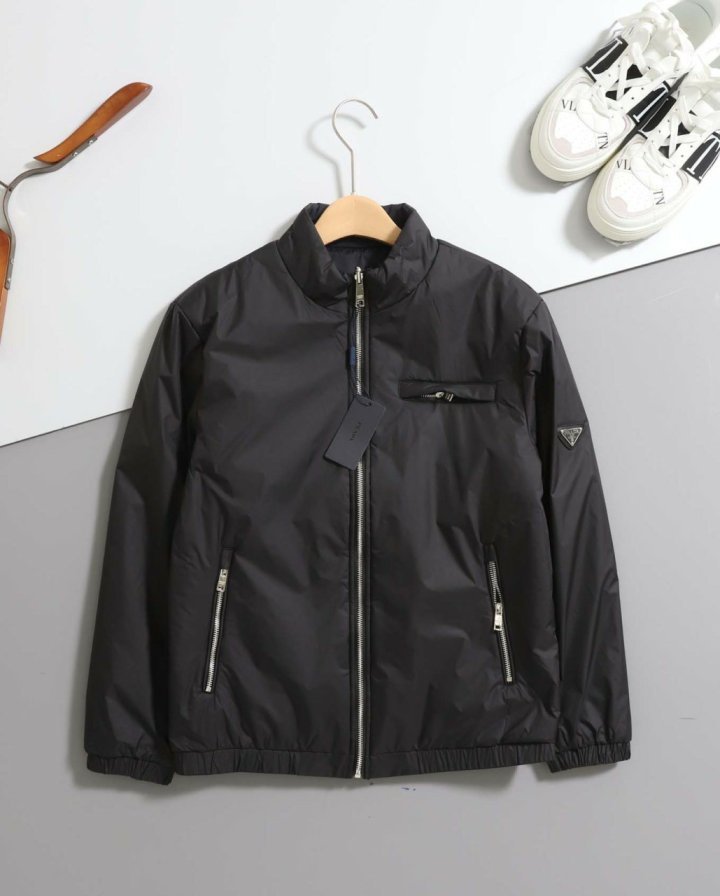 프라다  리나일론 리버서블 블루종 재킷