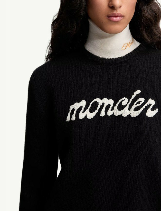 몽클레어   로고 자수 울 스웨터 