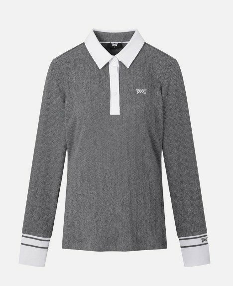 PXG  텍스쳐 칼라 롱슬리브 티셔츠  