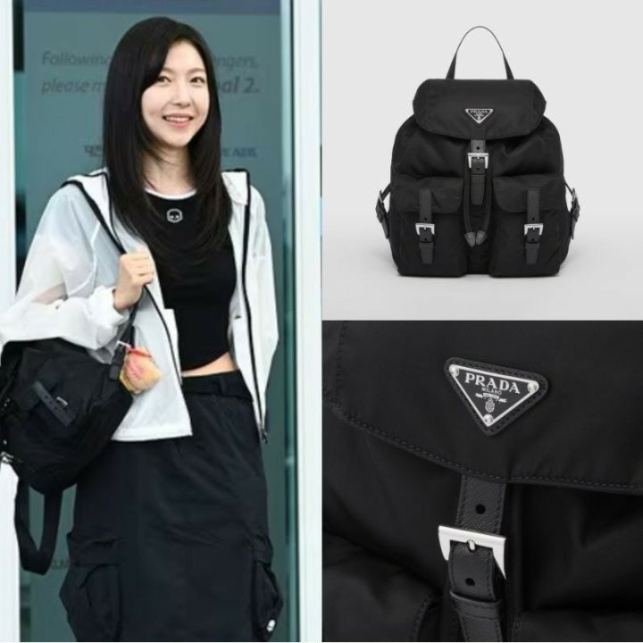 프라다  리나일론 파우치가 달린 미디엄 백팩