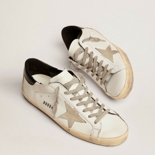 골든구스  블랙힐탭&메탈 스터드 레터링 슈퍼스타 