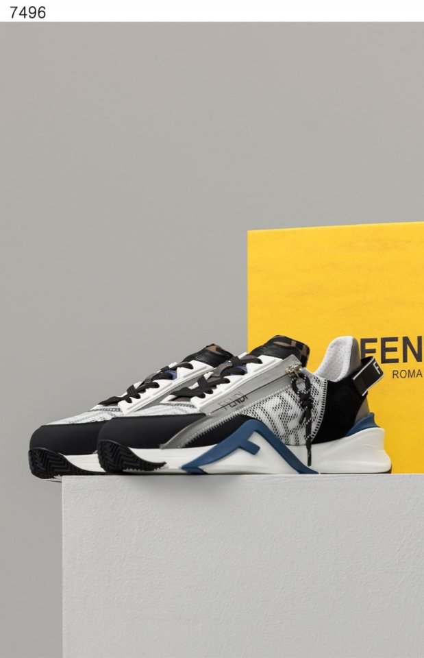 펜디   플로우 레더 로우탑 스니커즈