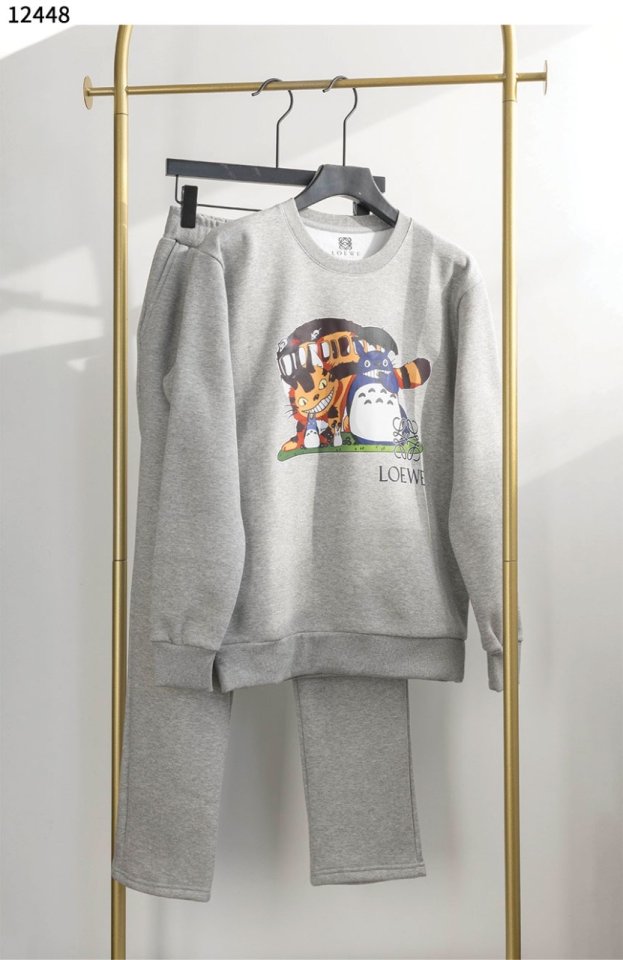 로에베  토토로 고양이버스 모티브 맨투맨 기모 트레이닝 세트 