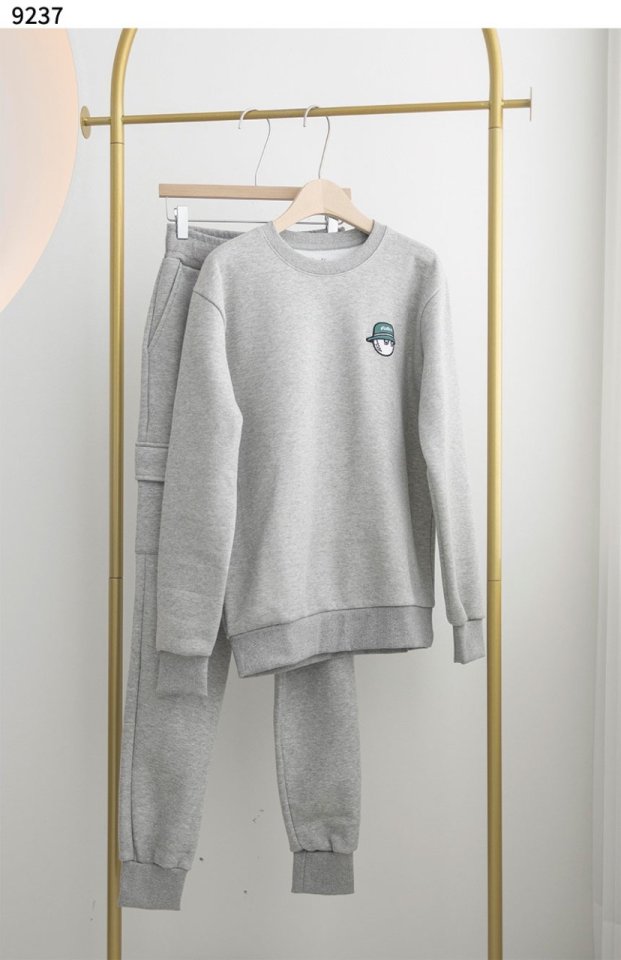 말본   포인트 라운드맨투맨 기모 트레이닝 세트