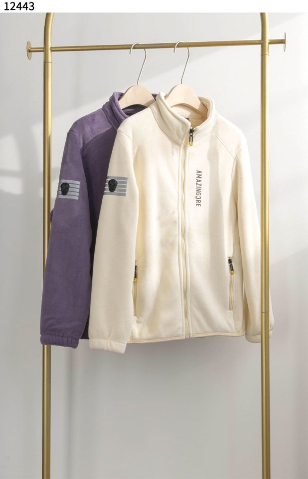 어메이징 크리  여성 고스트 플리츠 퍼 자켓 