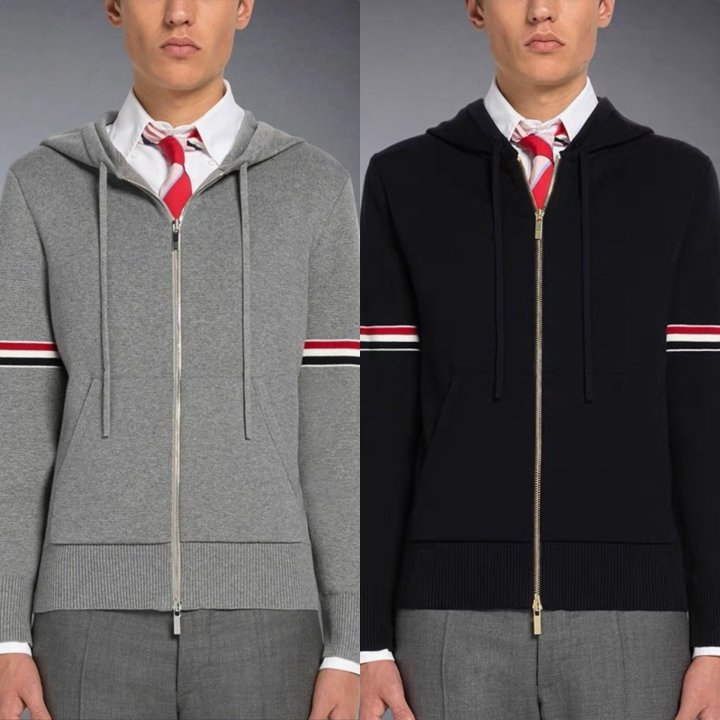 톰브라운  코튼 밀라노 암밴드 후드집업