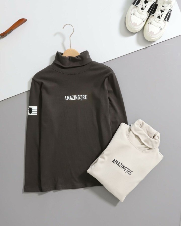 어메이징 크리  아코디언 하이넥 이너티셔츠