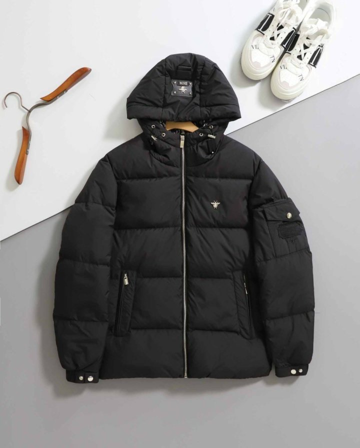 디올  꿀벌 로고 하이넥 다운 패딩 자켓 