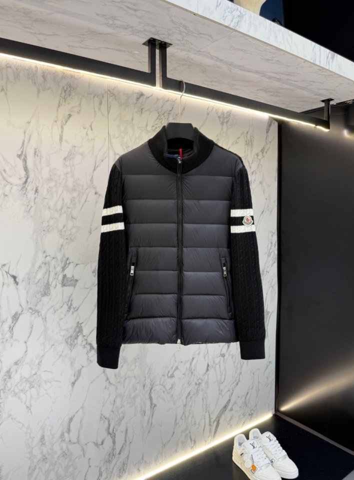 몽클레어  R730 패딩 집업 울 가디건