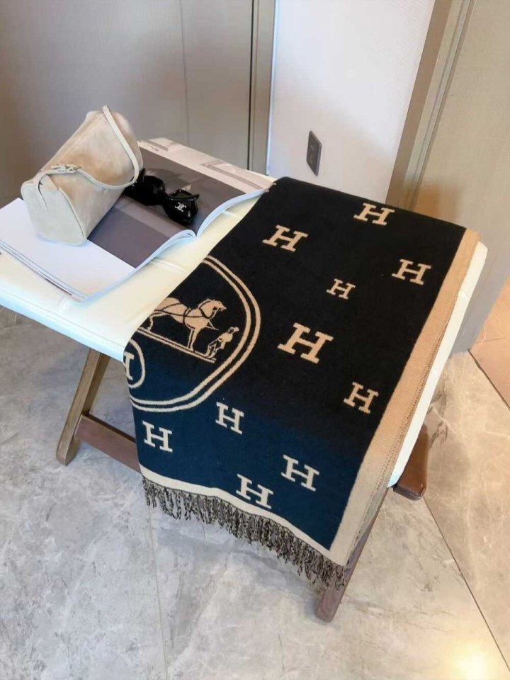 에르메스  리버시블 캐시미어 숄머플러