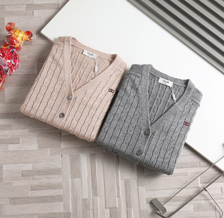 셀린느  여성 자수 울 가디건