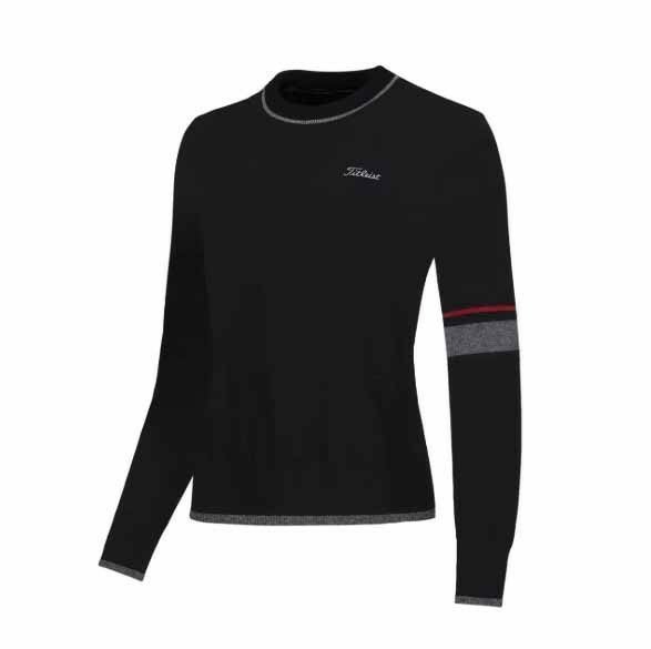 타이틀리스트  우먼 투어핏 라운드 풀 오버 방풍 니트 스웨터   